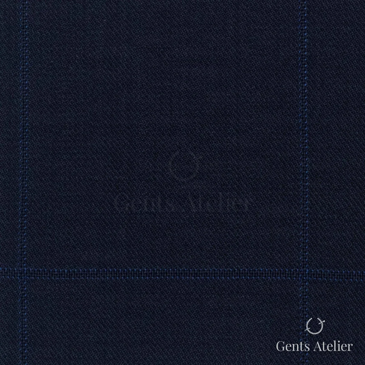 Костюмная ткань Marzoni 608 - 253 / 1500 — Тёмно-синий, виндоупейн, 100% шерсть