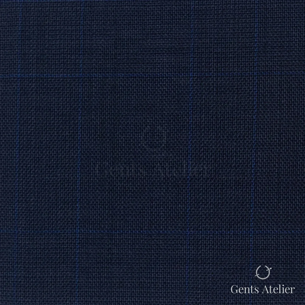 Костюмная ткань Marzoni 608 - 256 / 1500 — Тёмно-синий, в клетку, 100% шерсть