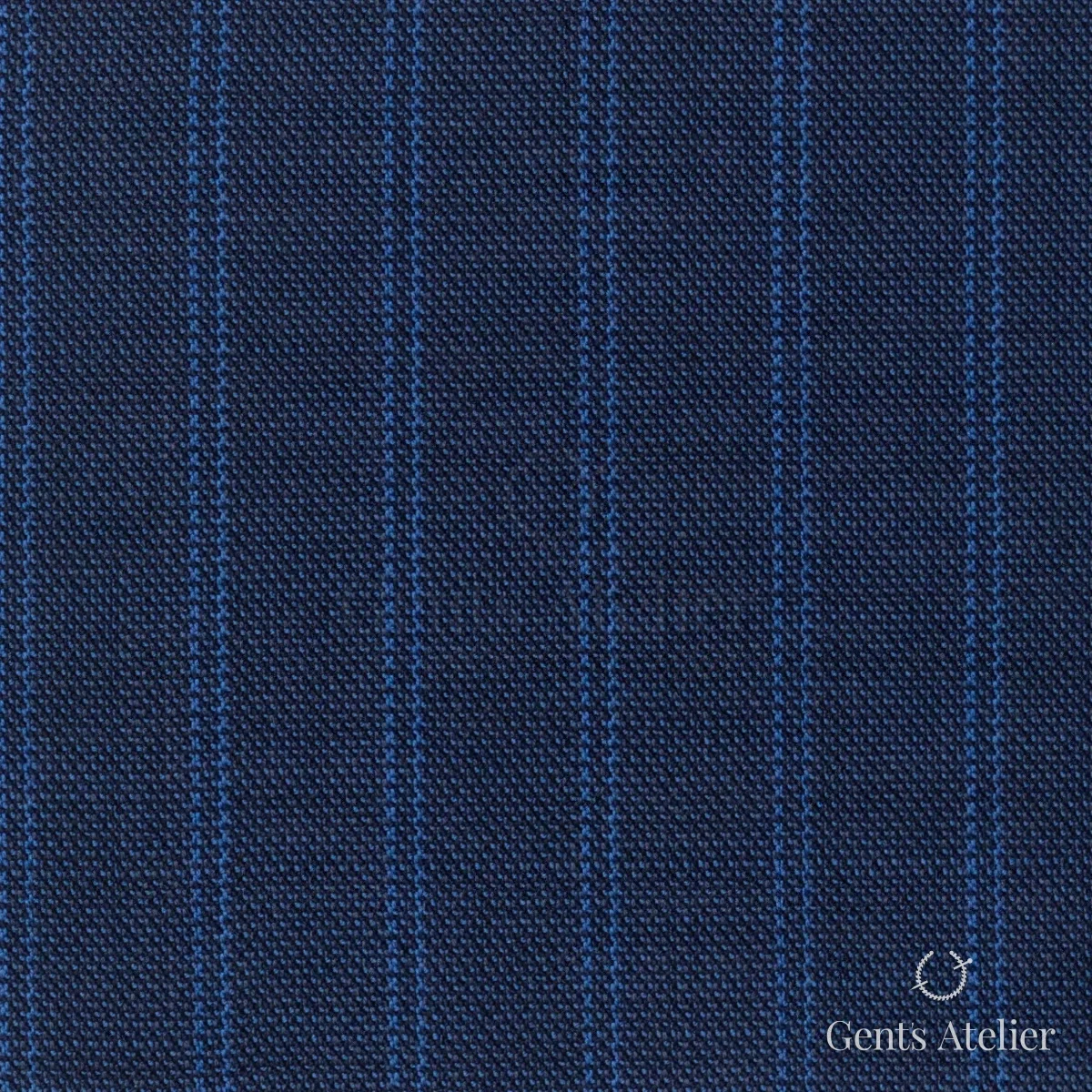 Костюмная ткань Marzoni 608 - 265 / 1500 — Ярко-синий, в полоску, 100% шерсть