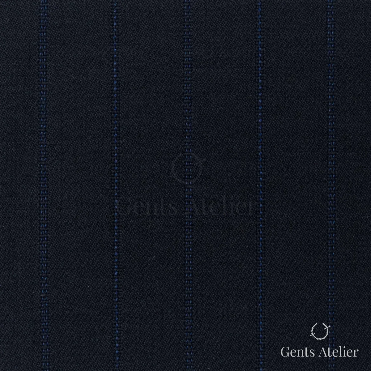 Костюмная ткань Marzoni 608 - 266 / 1500 — Тёмно-синий, в полоску, 100% шерсть