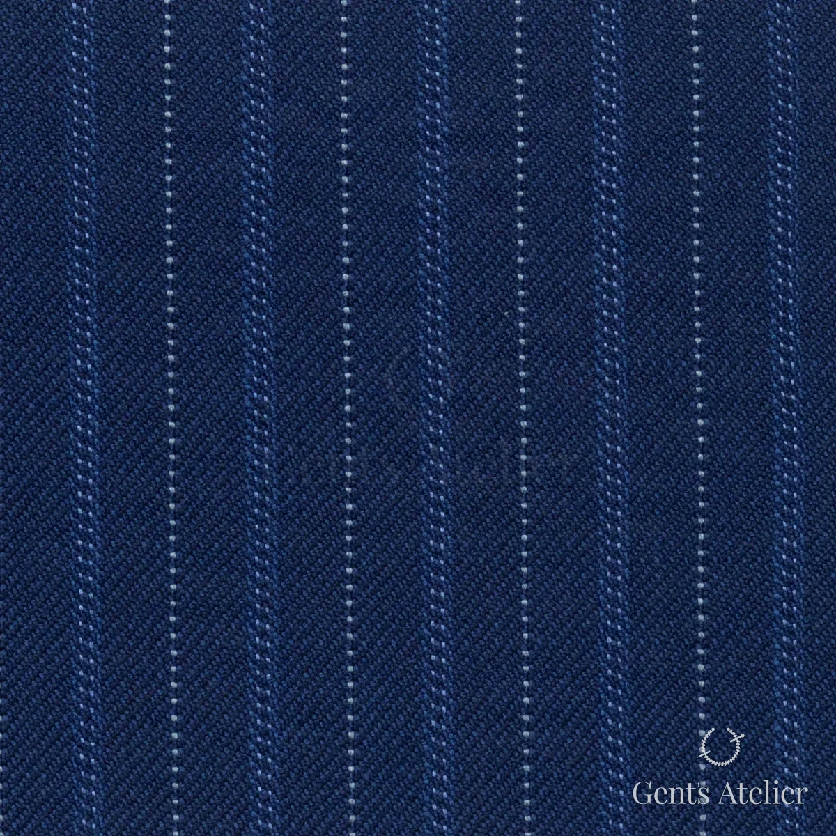 Костюмная ткань Marzoni 628 - 701 / 1200 — Синий / Белый, в полоску, 92% шерсть, 8% Cashmere