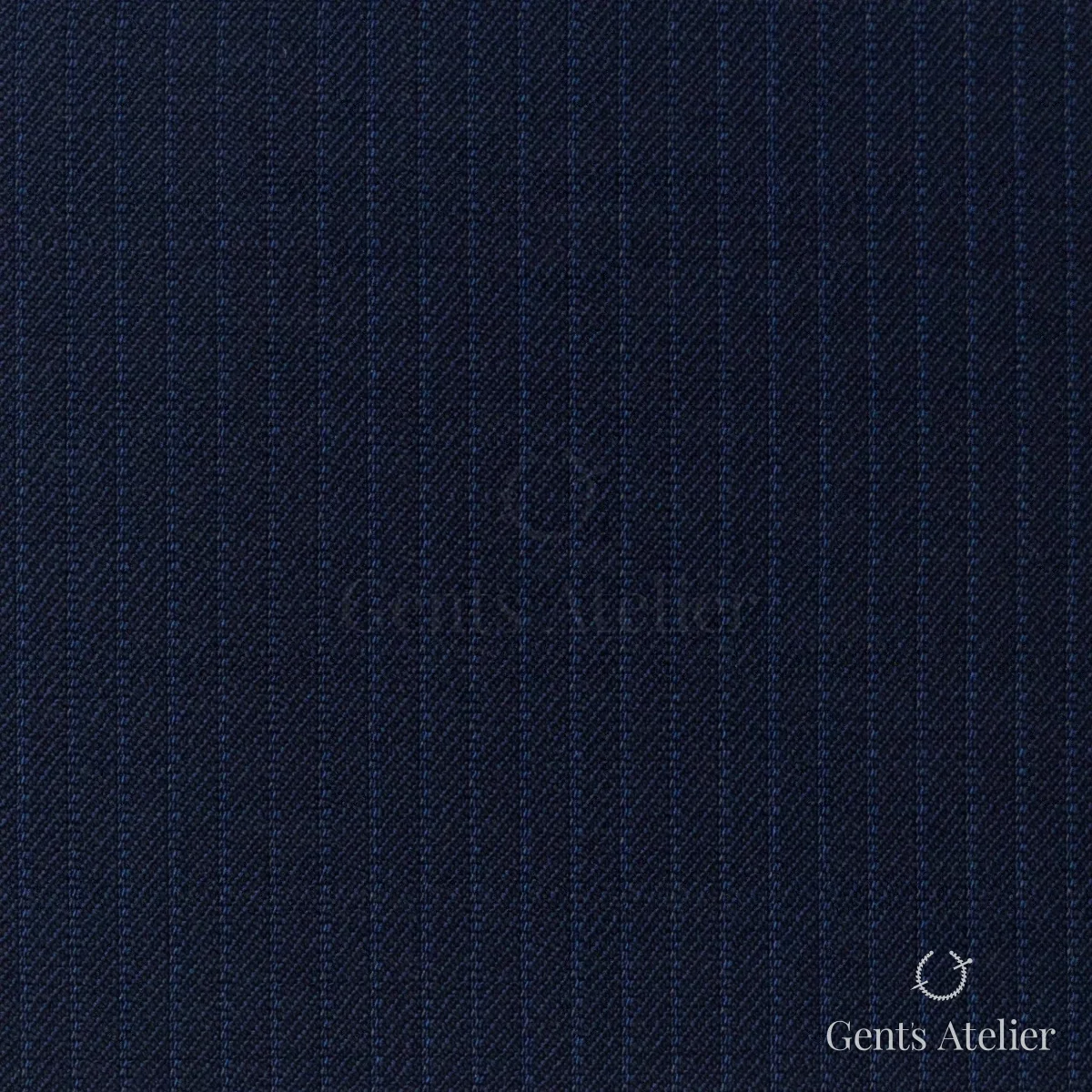 Костюмная ткань Marzoni 725 - 446 / 1300 — Тёмно-синий / Синий, в полоску, 100% шерсть