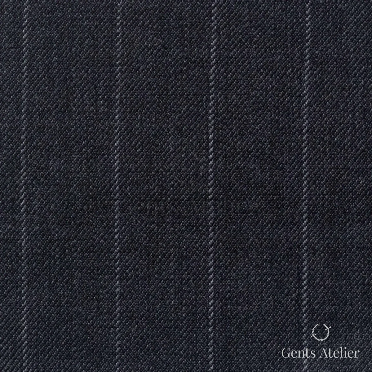 Костюмная ткань Marzoni 725 - 447 / 1400 — Угольно-серый / Белый, в полоску, 100% шерсть