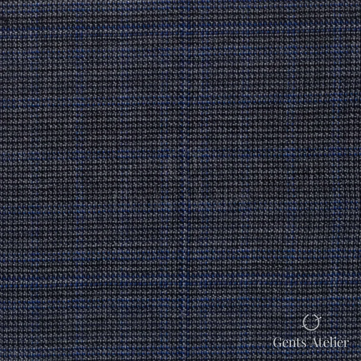 Костюмная ткань Marzoni 725 - 450 / 1300 — Серый / Синий, виндоупейн, 100% шерсть