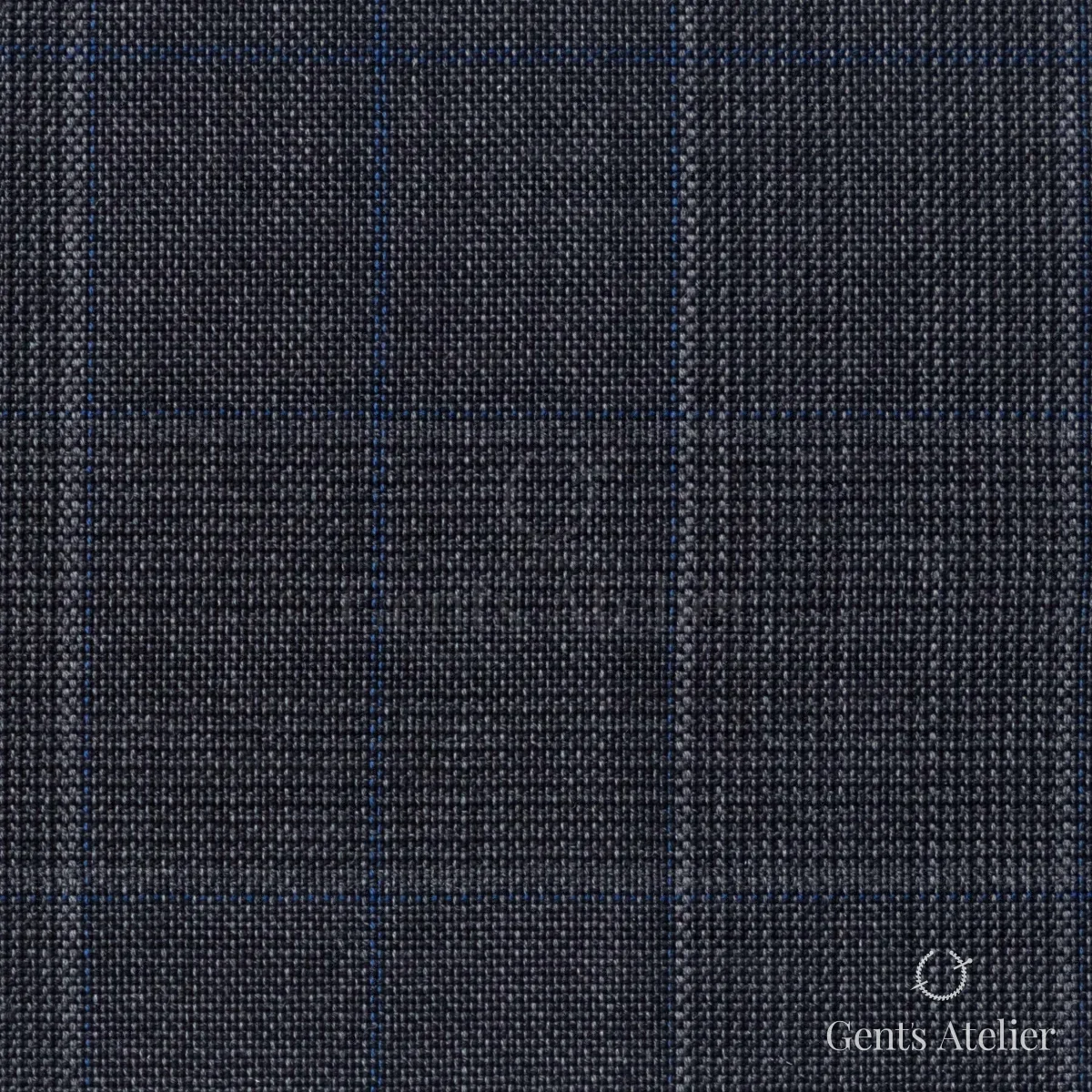 Костюмная ткань Marzoni 725 - 457 / 1300 — Серый / Синий, виндоупейн, 100% шерсть