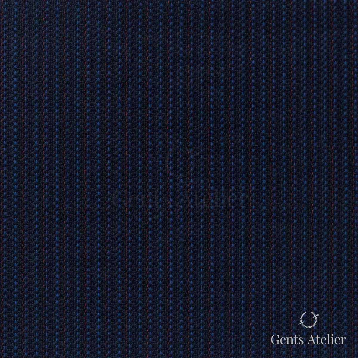 Костюмная ткань Marzoni 725 - 468 / 1400 — Синий / Красный, в полоску, 100% шерсть