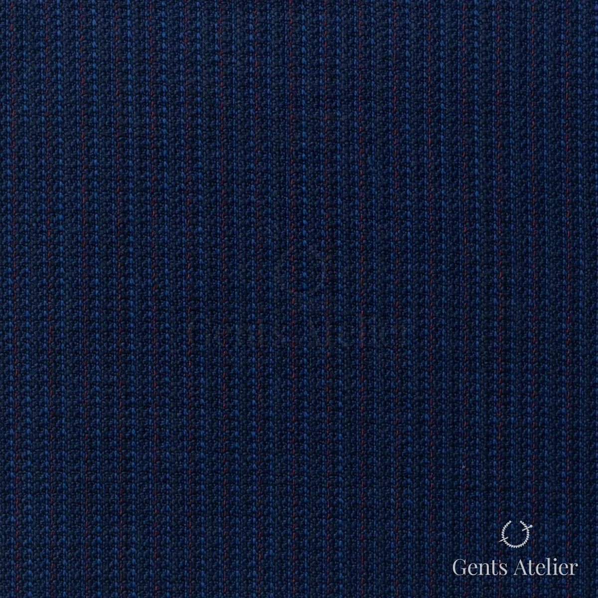 Костюмная ткань Marzoni 725 - 469 / 1400 — Тёмно-синий / Красный, в полоску, 100% шерсть