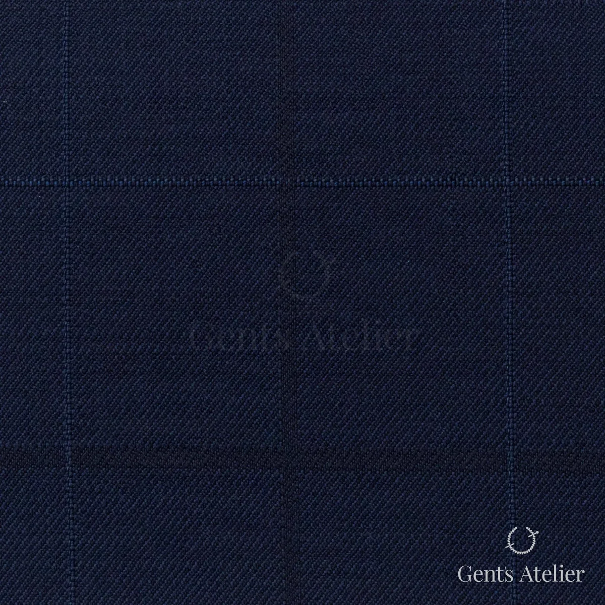 Костюмная ткань Marzoni 725 - 472 / 1400 — Тёмно-синий / Синий, в клетку, 100% шерсть