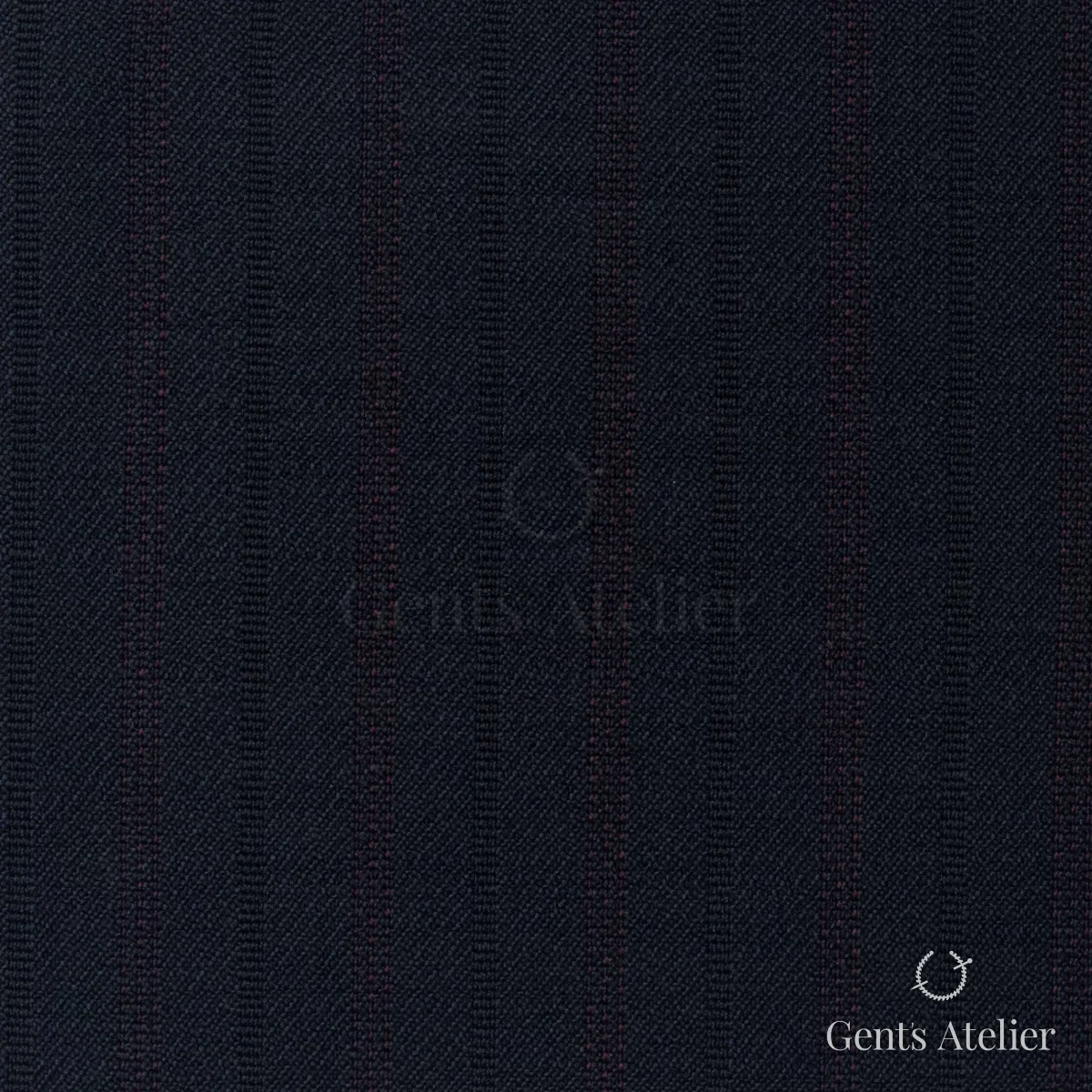 Костюмная ткань Marzoni 725 - 476 / 1300 — Тёмно-синий / Бордовый, в полоску, 100% шерсть