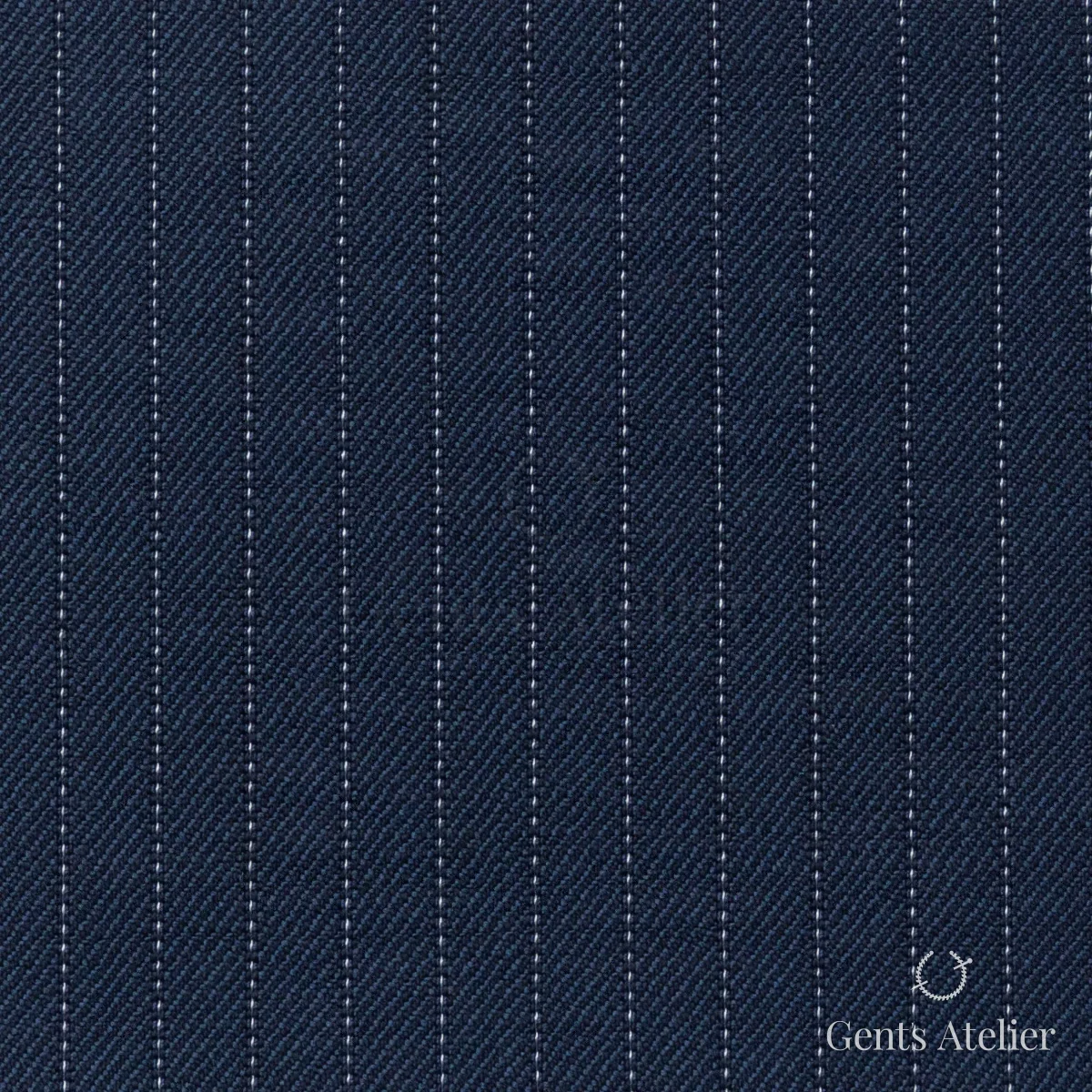 Костюмная ткань Marzoni 725 - 482 / 1400 — Тёмно-синий / Белый, в полоску, 100% шерсть