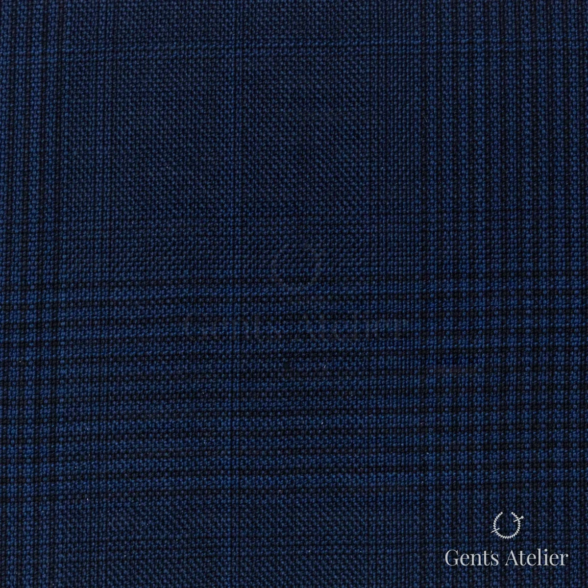 Костюмная ткань Marzoni 725 - 488 / 1500 — Синий / Тёмно-синий, в клетку, 100% шерсть