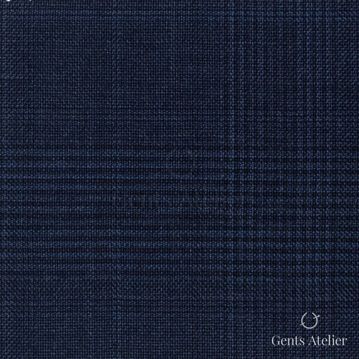 Костюмная ткань Marzoni 725 - 489 / 1500 — Синий / Тёмно-синий, в клетку, 100% шерсть