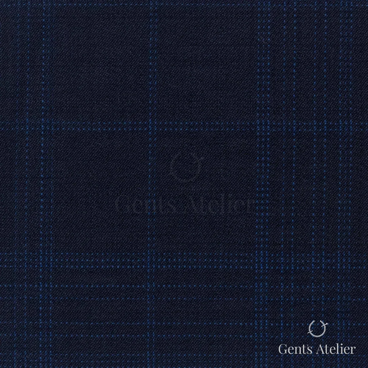 Костюмная ткань Marzoni 725 - 496 / 1500 — Тёмно-синий/Синий, виндоупейн, 100% шерсть