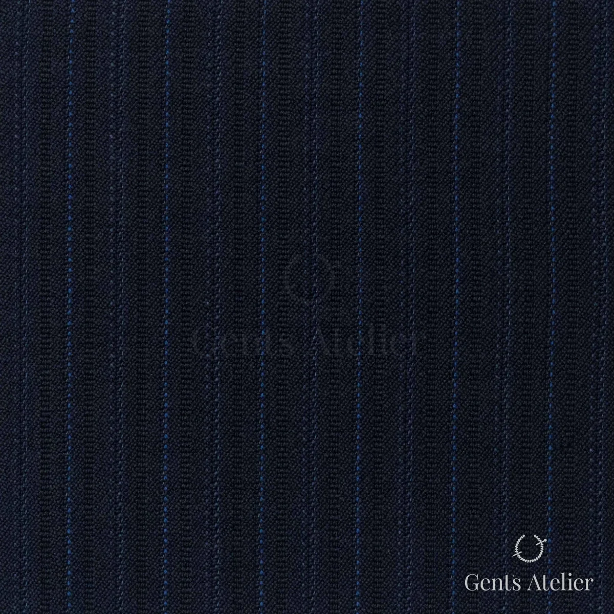 Костюмная ткань Marzoni 725 - 498 / 1500 — Тёмно-синий / Синий, в полоску, 100% шерсть