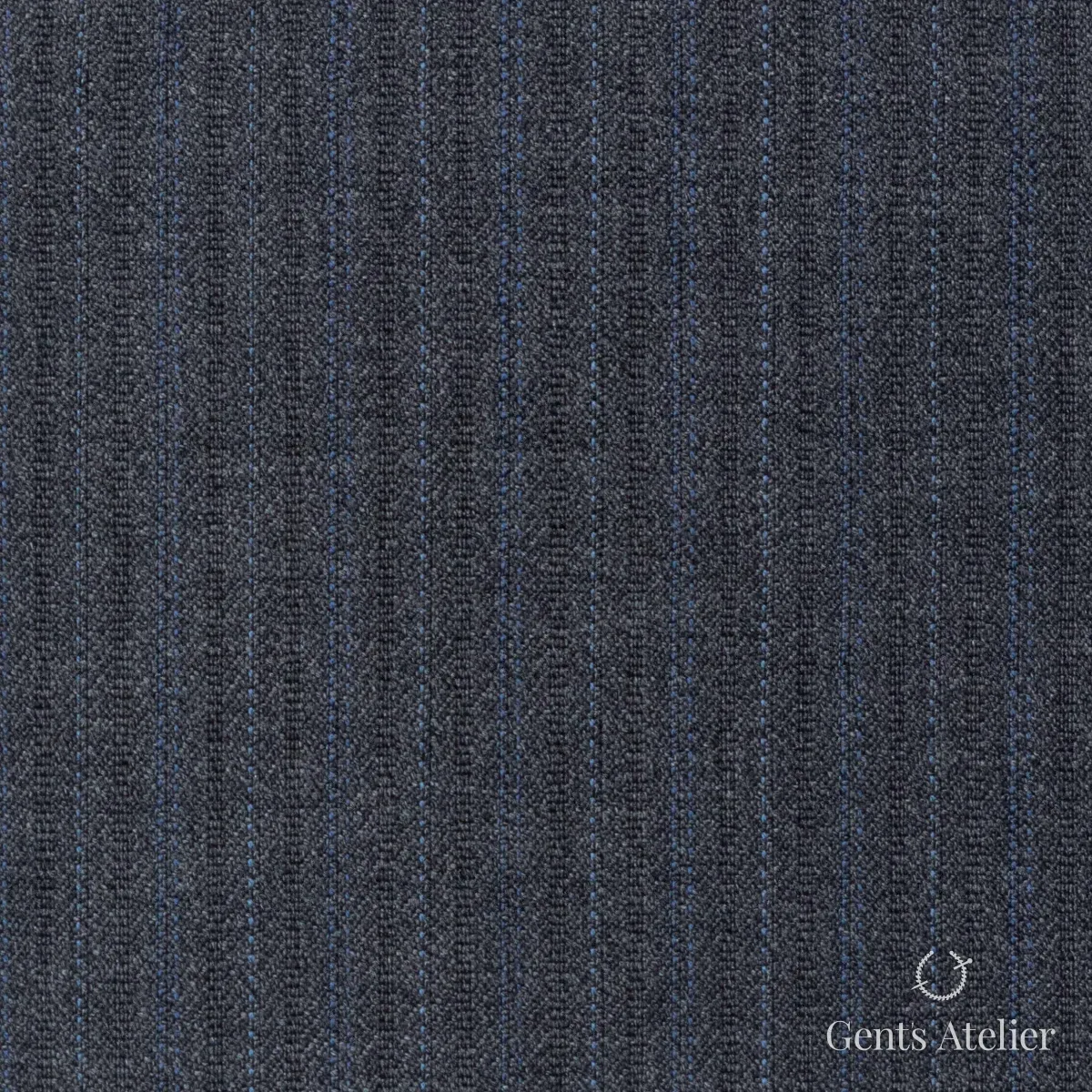 Костюмная ткань Marzoni 725 - 499 / 1500 — Серый / Синий, в полоску, 100% шерсть