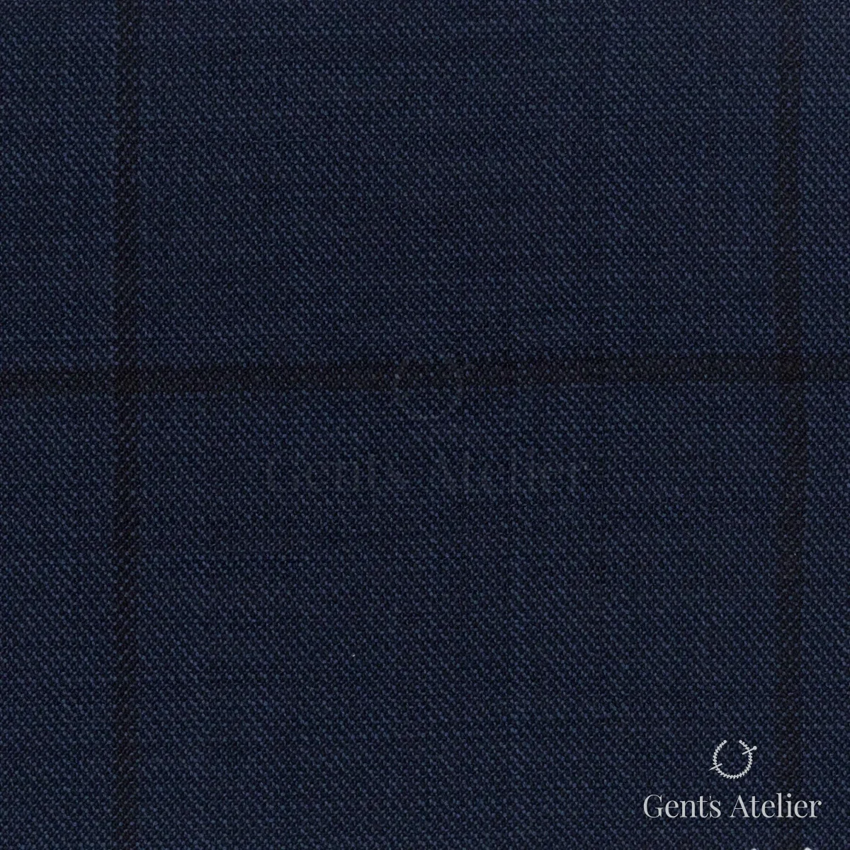 Костюмная ткань Marzoni 725 - 500 / 1500 — Тёмно-синий/Чёрный, виндоупейн, 100% шерсть