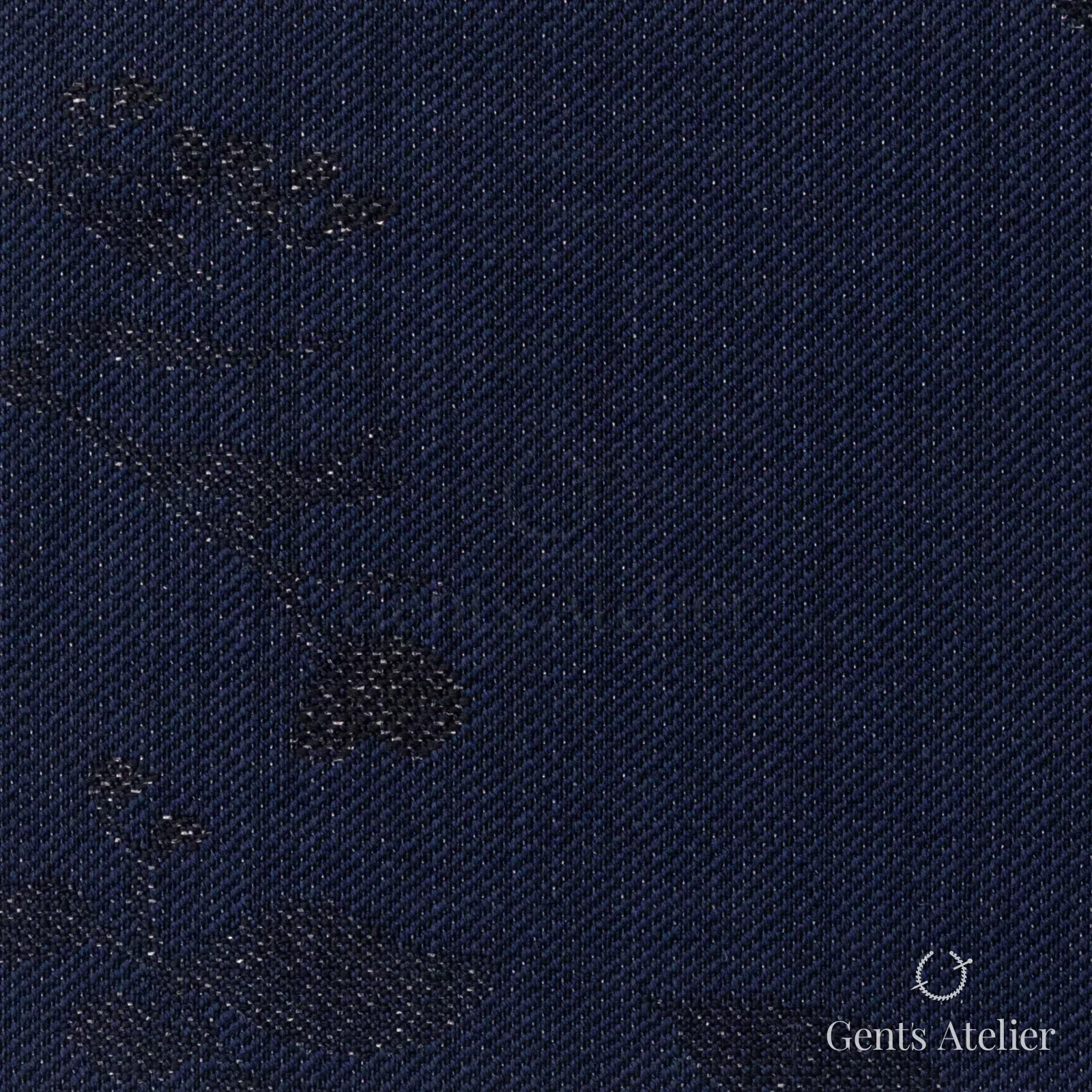 Костюмная ткань Marzoni 609 - 388 / 1500 — Тёмно-синий, узор, 89% шерсть, 6% полиэстер, 5% полиамид