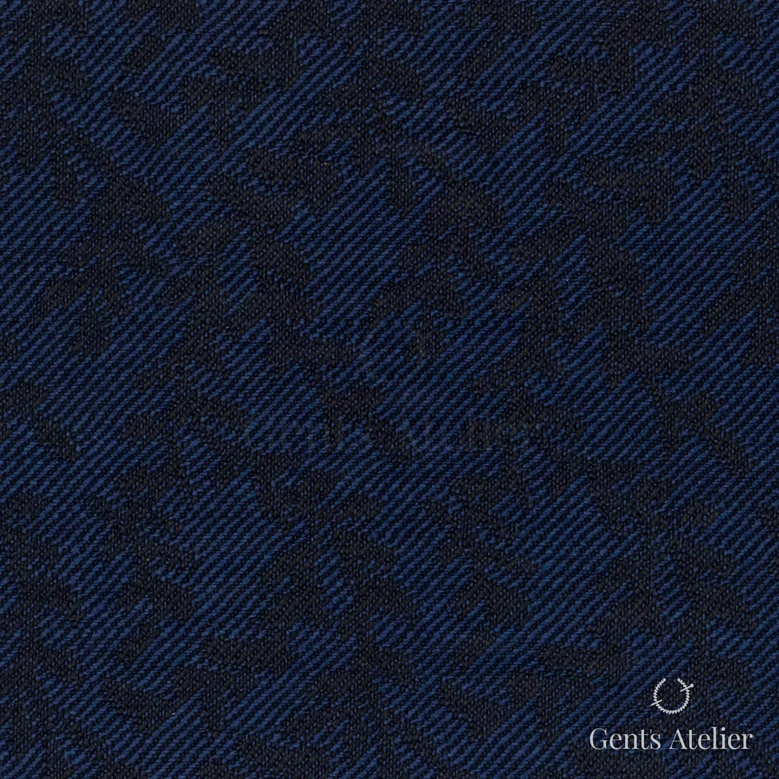 Костюмная ткань Marzoni 609 - 459 / 900 — Тёмно-синий, узор, 100% шерсть