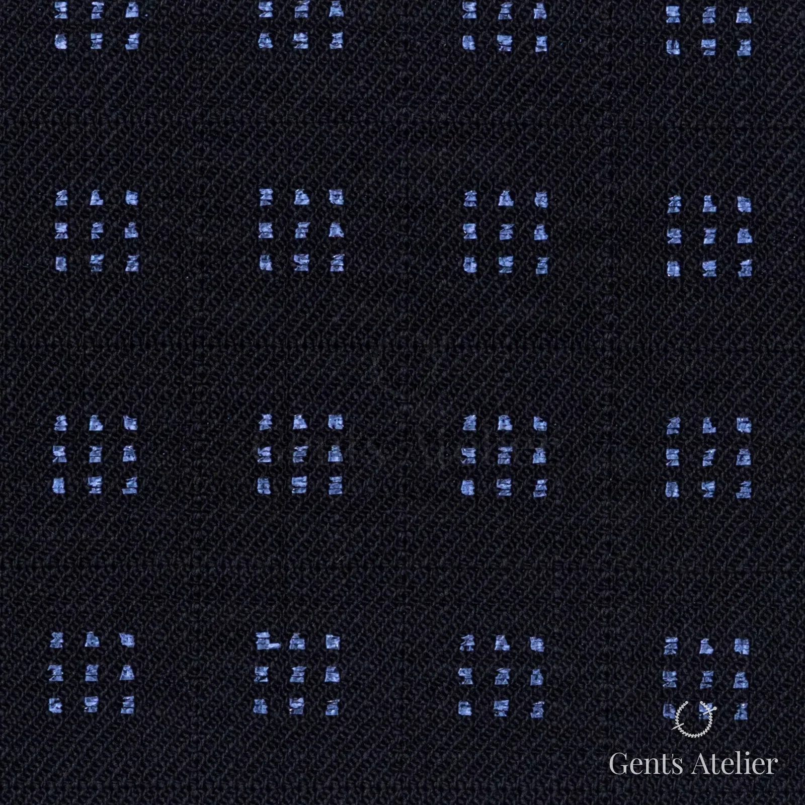 Костюмная ткань Marzoni 612 - 012 / 1000 — Тёмно-синий, узор, 96% шерсть, 3% полиамид, 1% elastine
