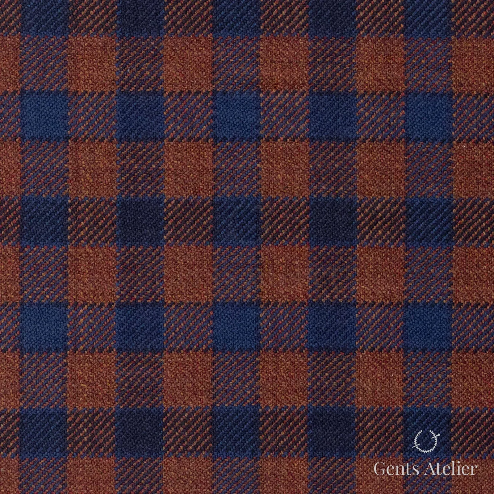 Костюмная ткань Marzoni 600 - 252 / 900 — Brick, клетка, 100% шерсть