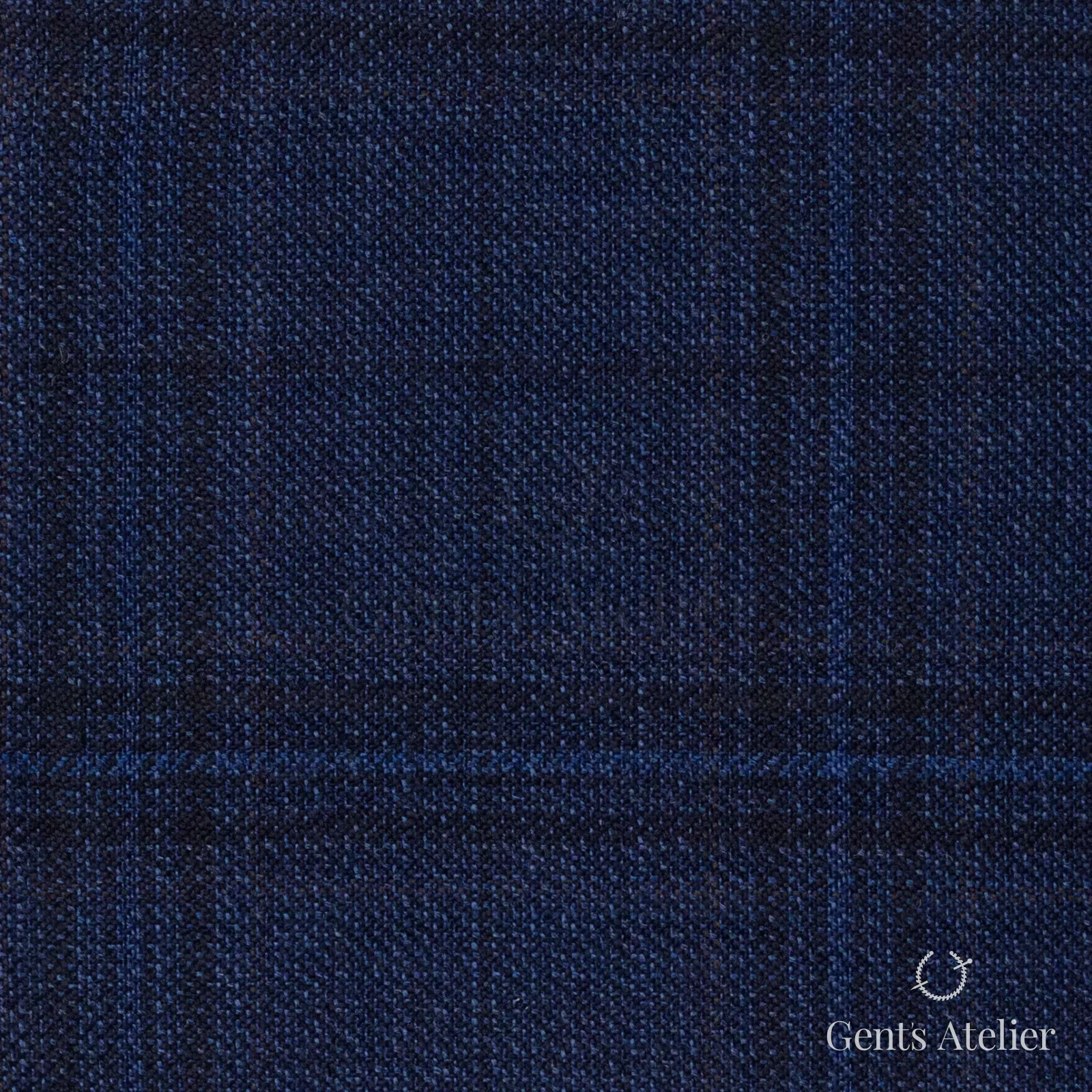 Костюмная ткань Marzoni 600 - 499 / 1000 — Синий / Тёмно-синий, оконная клетка, 100% шерсть