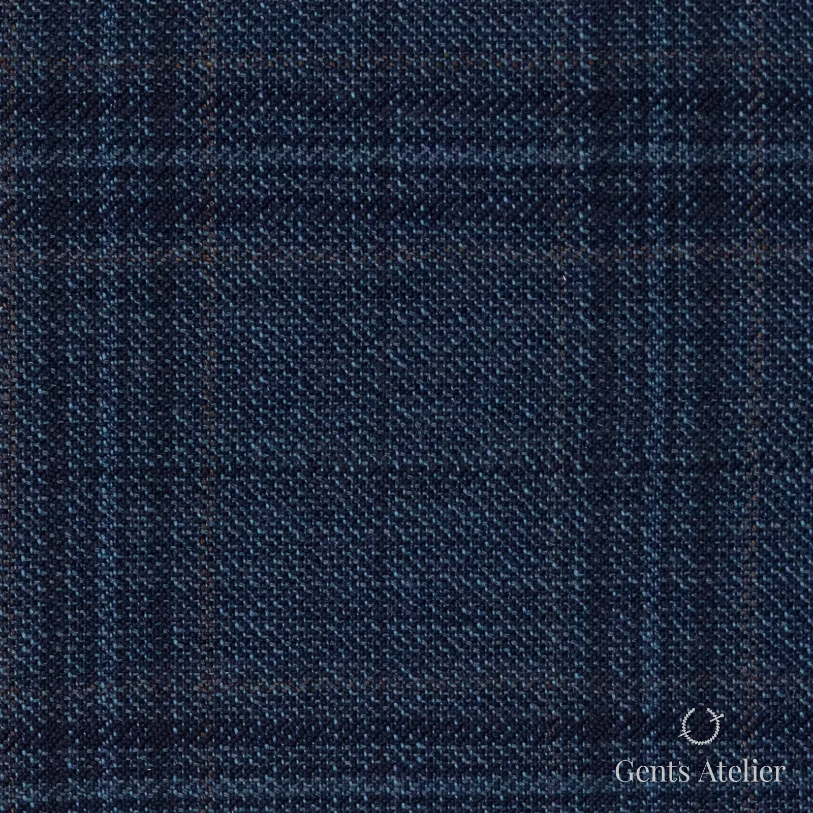 Костюмная ткань Marzoni 600 - 501 / 1000 — Синий / Тёмно-синий, оконная клетка, 100% шерсть