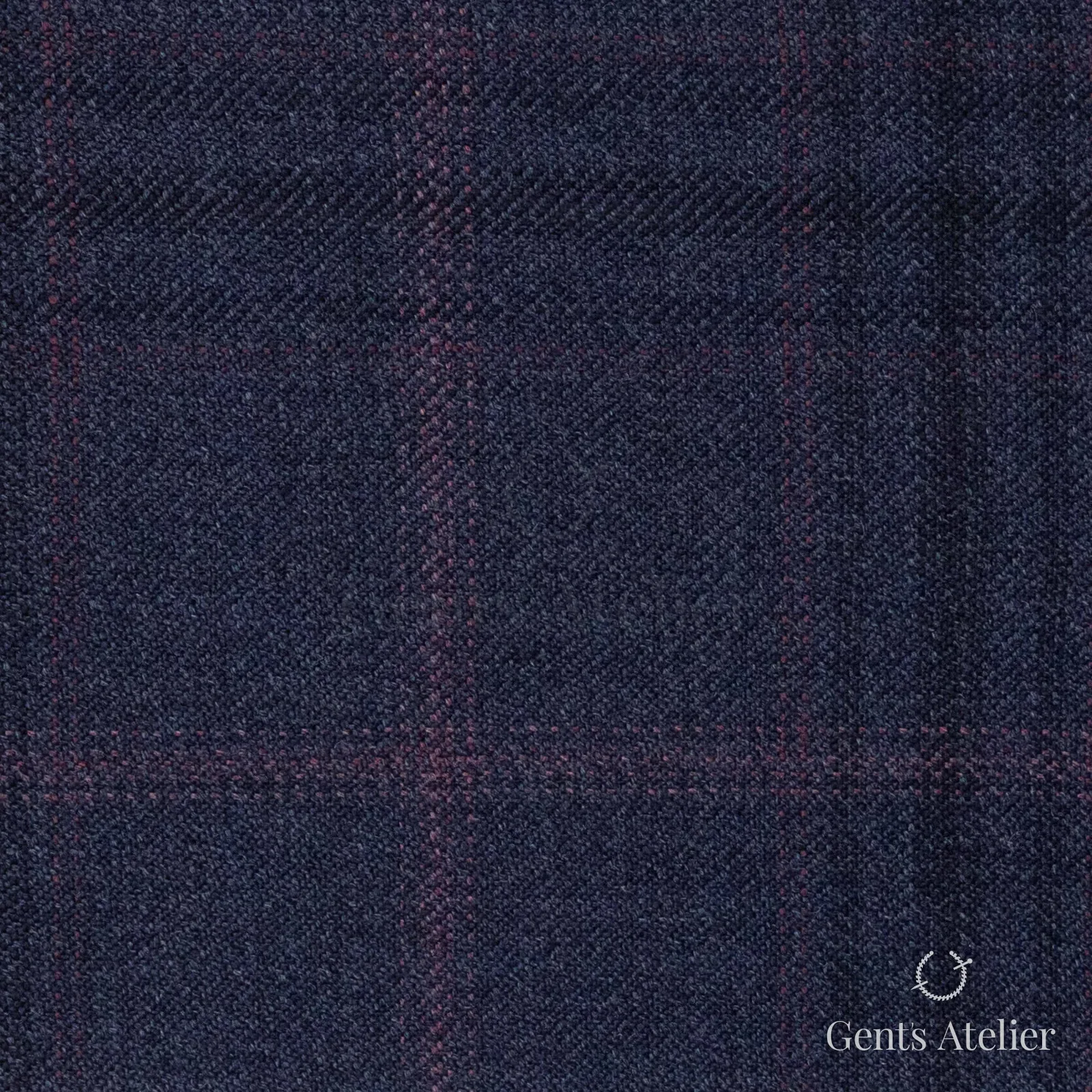 Костюмная ткань Marzoni 600 - 503 / 1000 — Тёмно-синий / Бордовый, оконная клетка, 100% шерсть