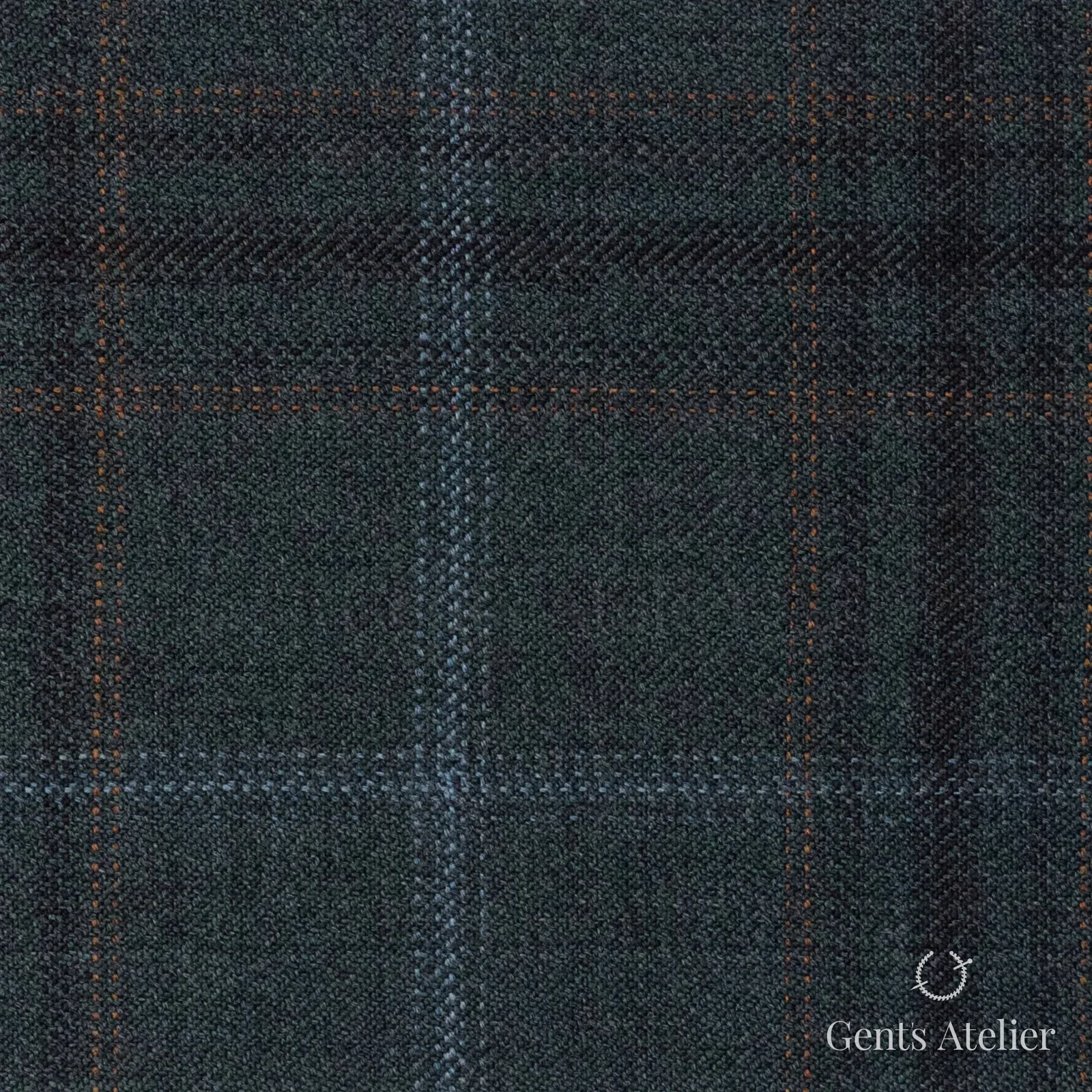 Костюмная ткань Marzoni 600 - 505 / 1000 — Зелёный / Коричневый, оконная клетка, 100% шерсть