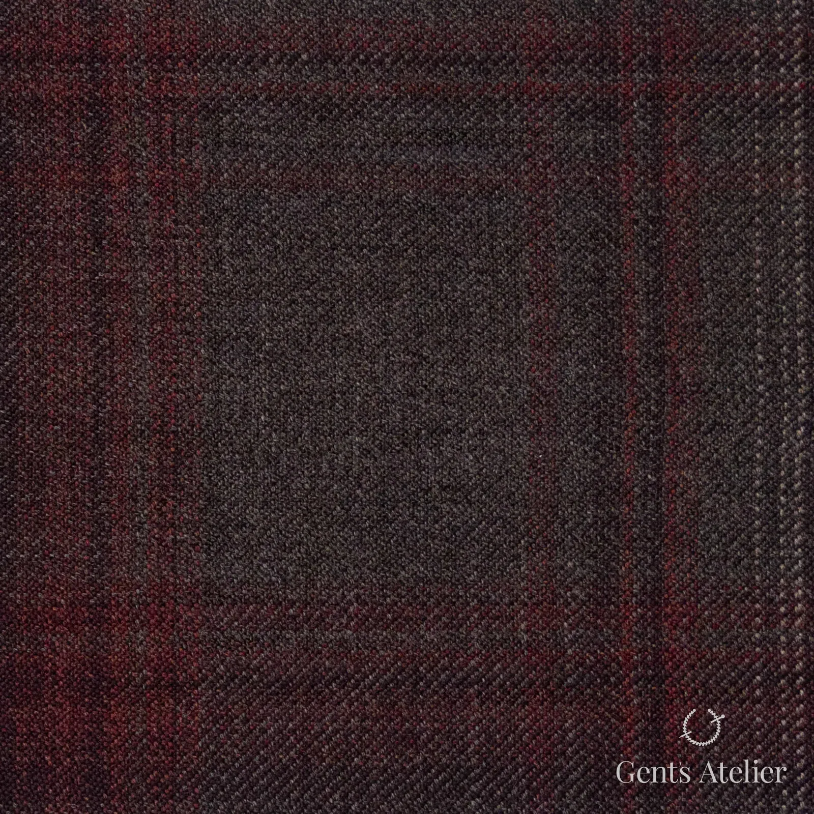 Костюмная ткань Marzoni 600 - 513 / 1000 — Коричневый / Красный, оконная клетка, 100% шерсть