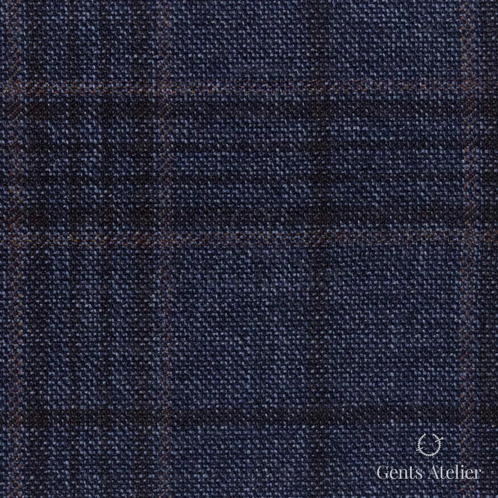 Костюмная ткань Marzoni 600 - 516 / 1000 — Синий / Коричневый, оконная клетка, 100% шерсть