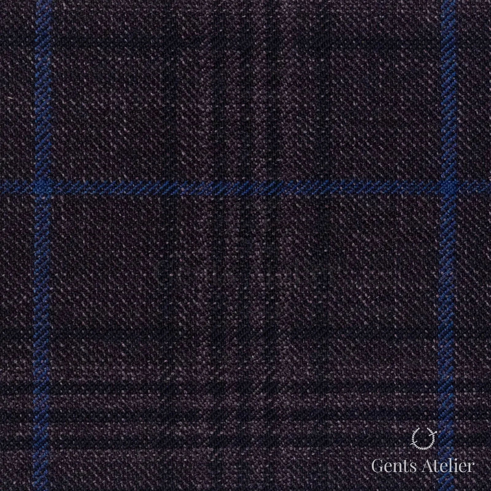 Костюмная ткань Marzoni 600 - 520 / 1000 — Коричневый / Синий, оконная клетка, 100% шерсть