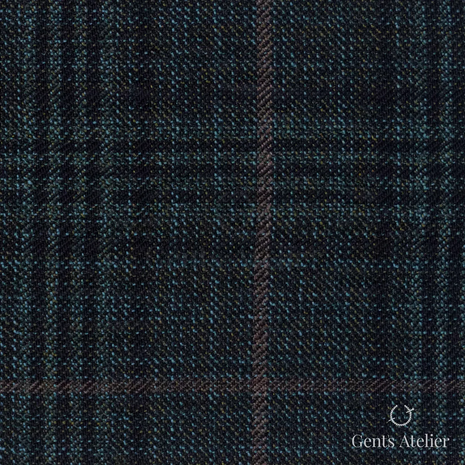 Костюмная ткань Marzoni 600 - 523 / 1000 — Зелёный / Коричневый, оконная клетка, 100% шерсть