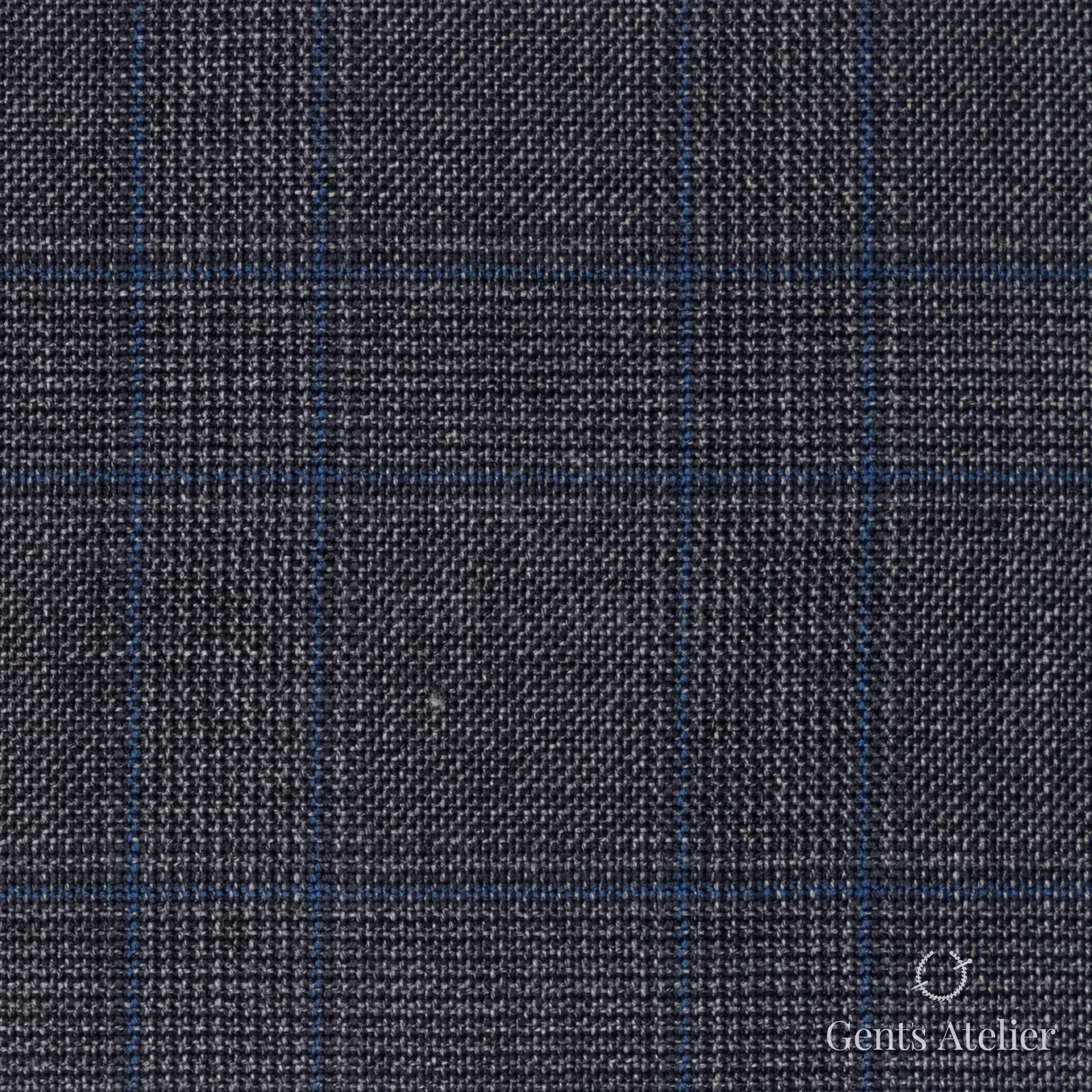Костюмная ткань Marzoni 607 - 629 / 900 — Серый / Синий, гусиная лапка, 100% шерсть