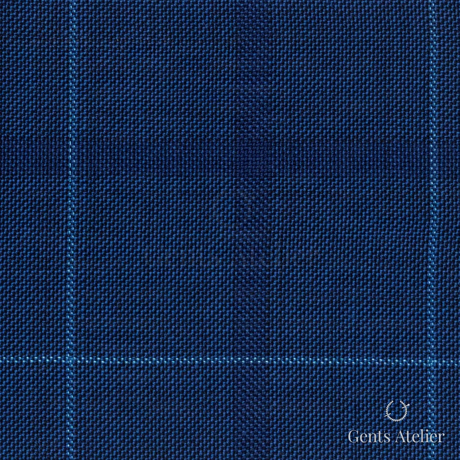 Костюмная ткань Marzoni 607 - 853 / 1000 — Синий / Sky Blue, оконная клетка, 100% шерсть