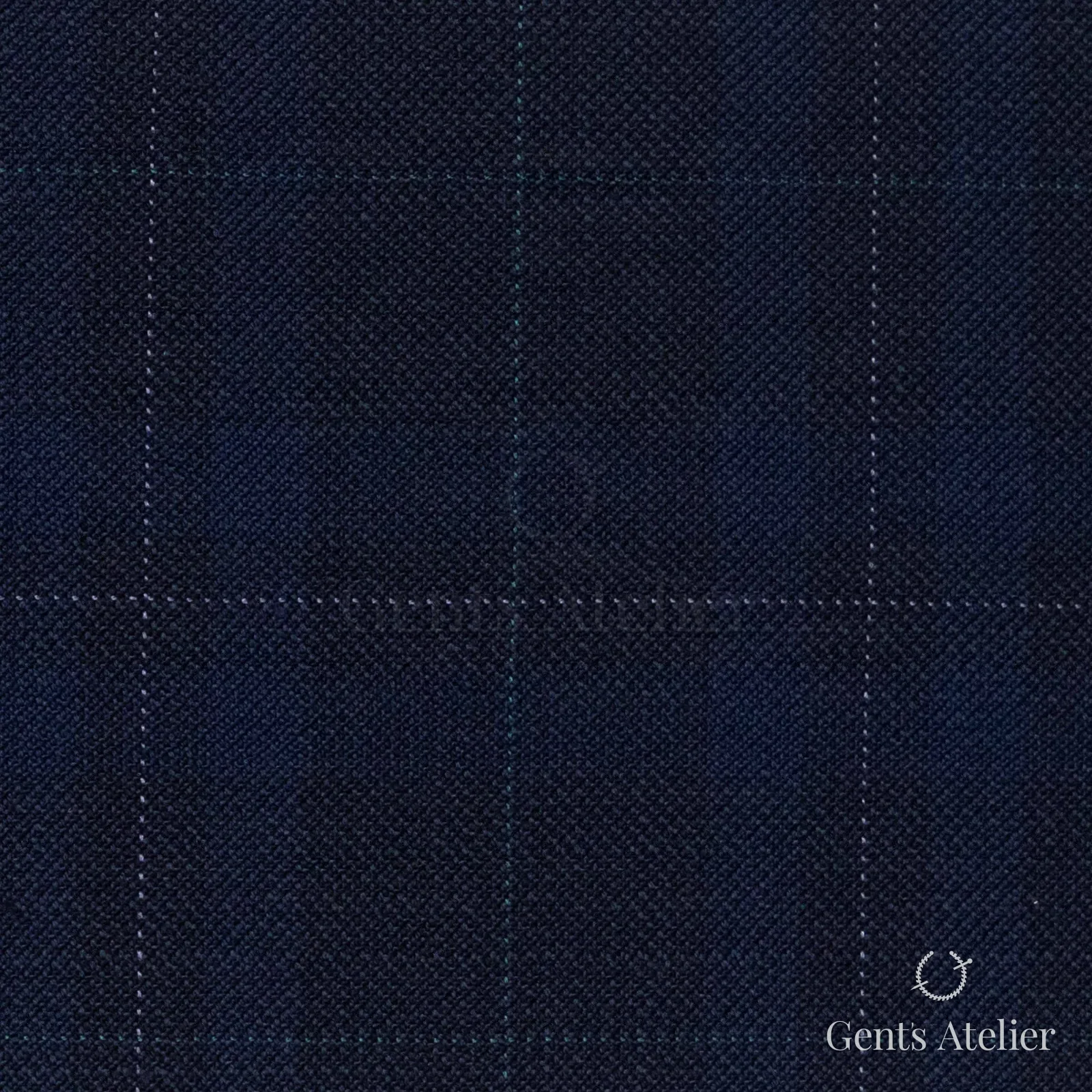 Костюмная ткань Marzoni 607 - 861 / 1000 — Синий / Зелёный, оконная клетка, 100% шерсть