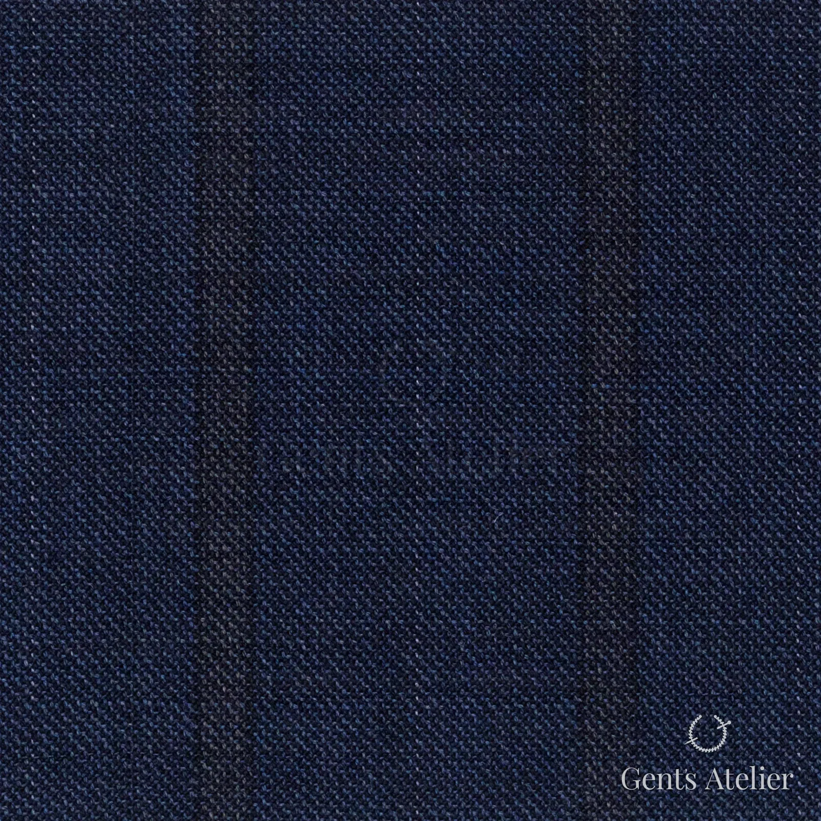 Костюмная ткань Marzoni 607 - 880 / 1000 — Синий / Серый, полоса, 100% шерсть