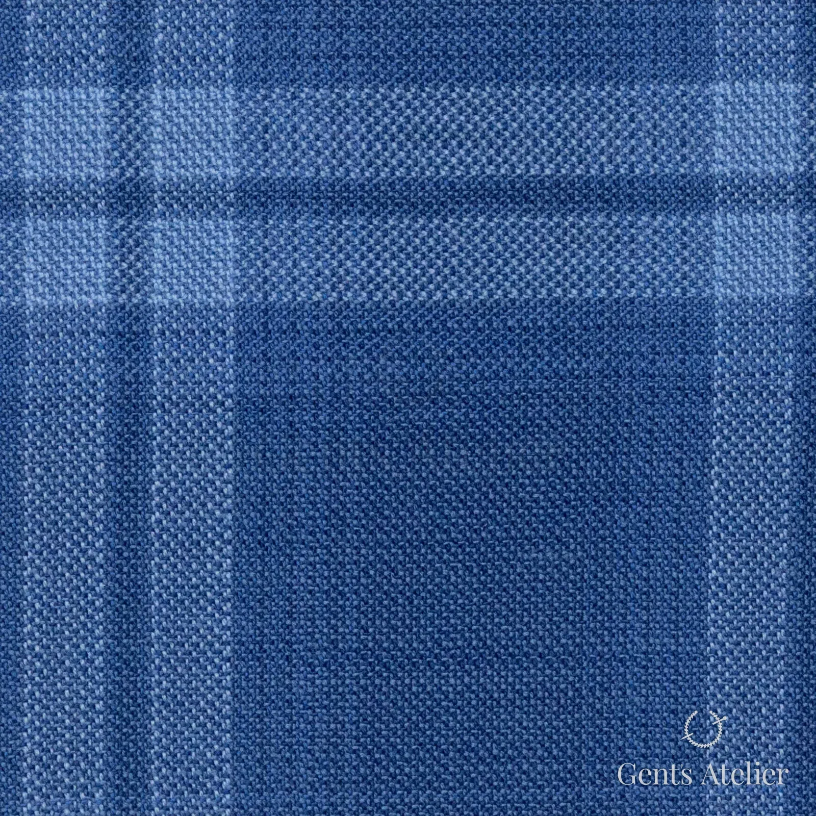 Костюмная ткань Marzoni 609 - 042 / 900 — Синий, оконная клетка, 100% шерсть