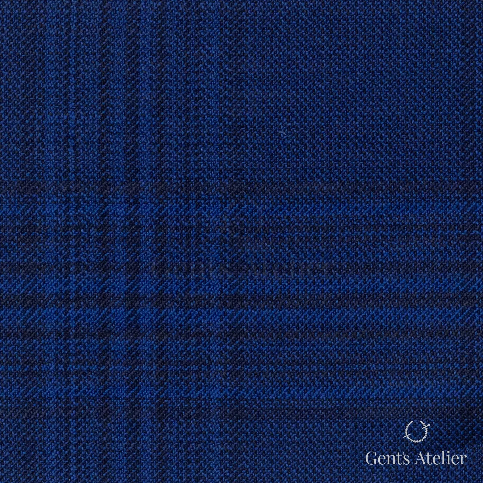 Костюмная ткань Marzoni 609 - 064 / 1000 — Синий, оконная клетка, 100% шерсть