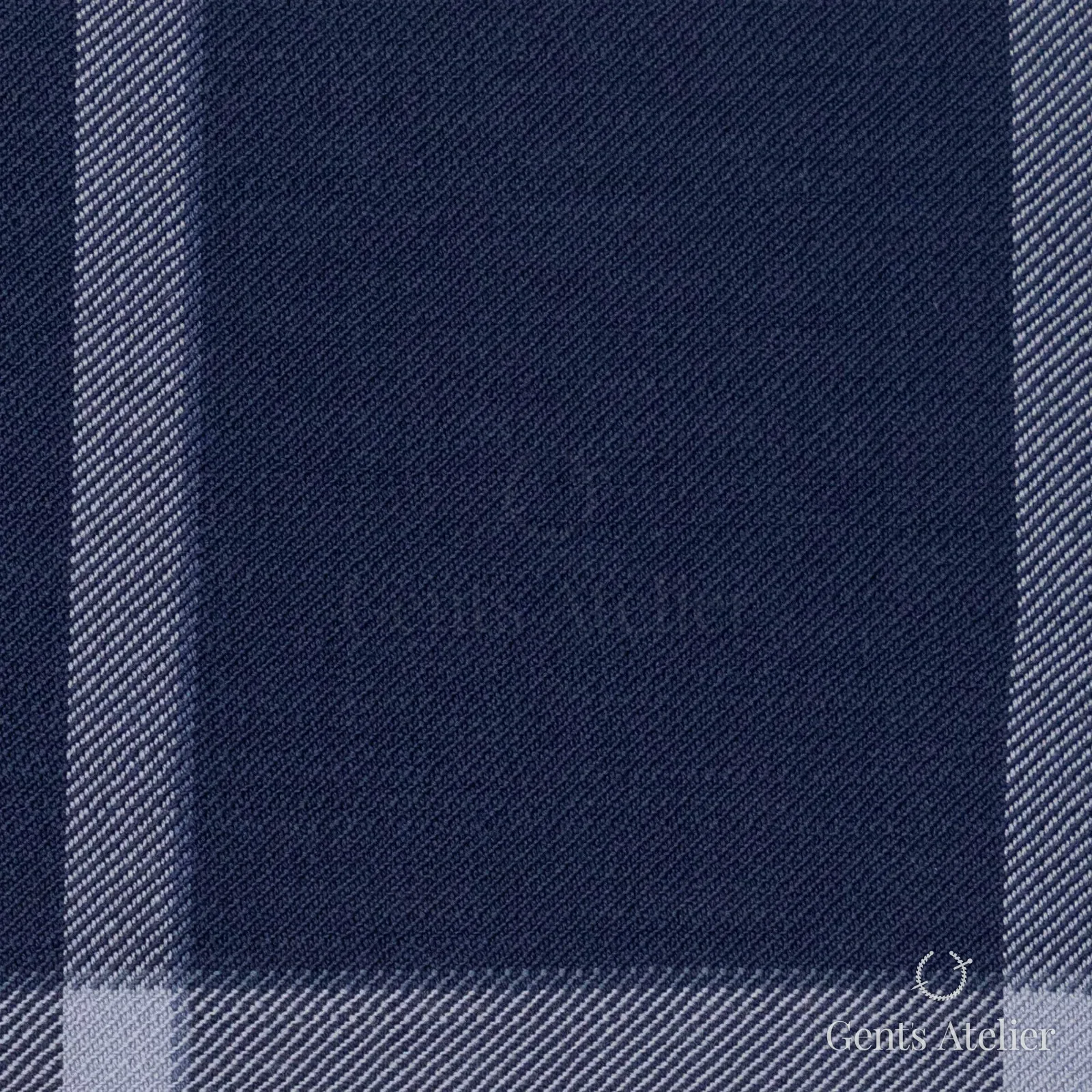 Костюмная ткань Marzoni 609 - 074 / 1000 — Синий / Белый, оконная клетка, 100% шерсть