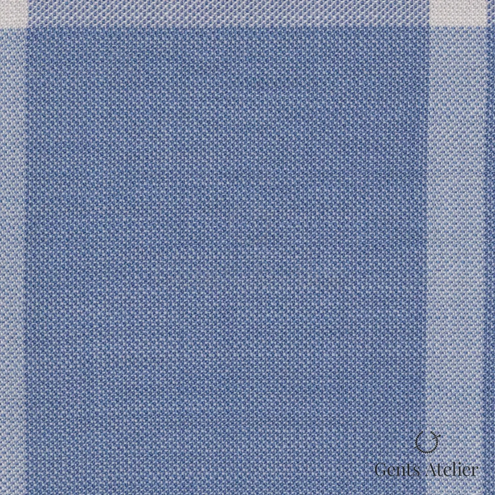 Костюмная ткань Marzoni 609 - 075 / 1000 — Голубой, оконная клетка, 100% шерсть