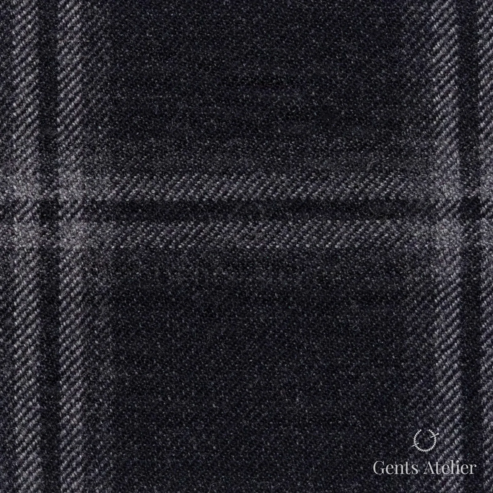 Костюмная ткань Marzoni 641 - 018 / 900 — Антрацит, оконная клетка, 100% шерсть