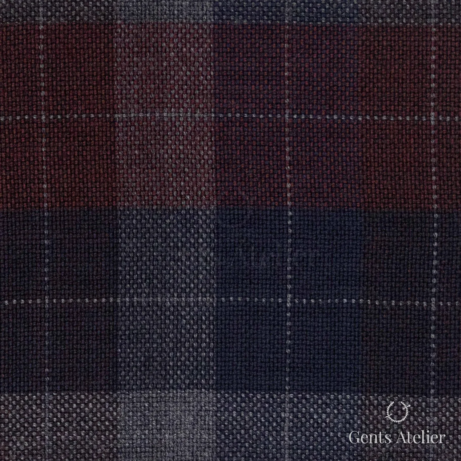 Костюмная ткань Marzoni 655 - 003 / 1200 — Бордовый / Серый, клетка, 95% шерсть, 5% кашемир
