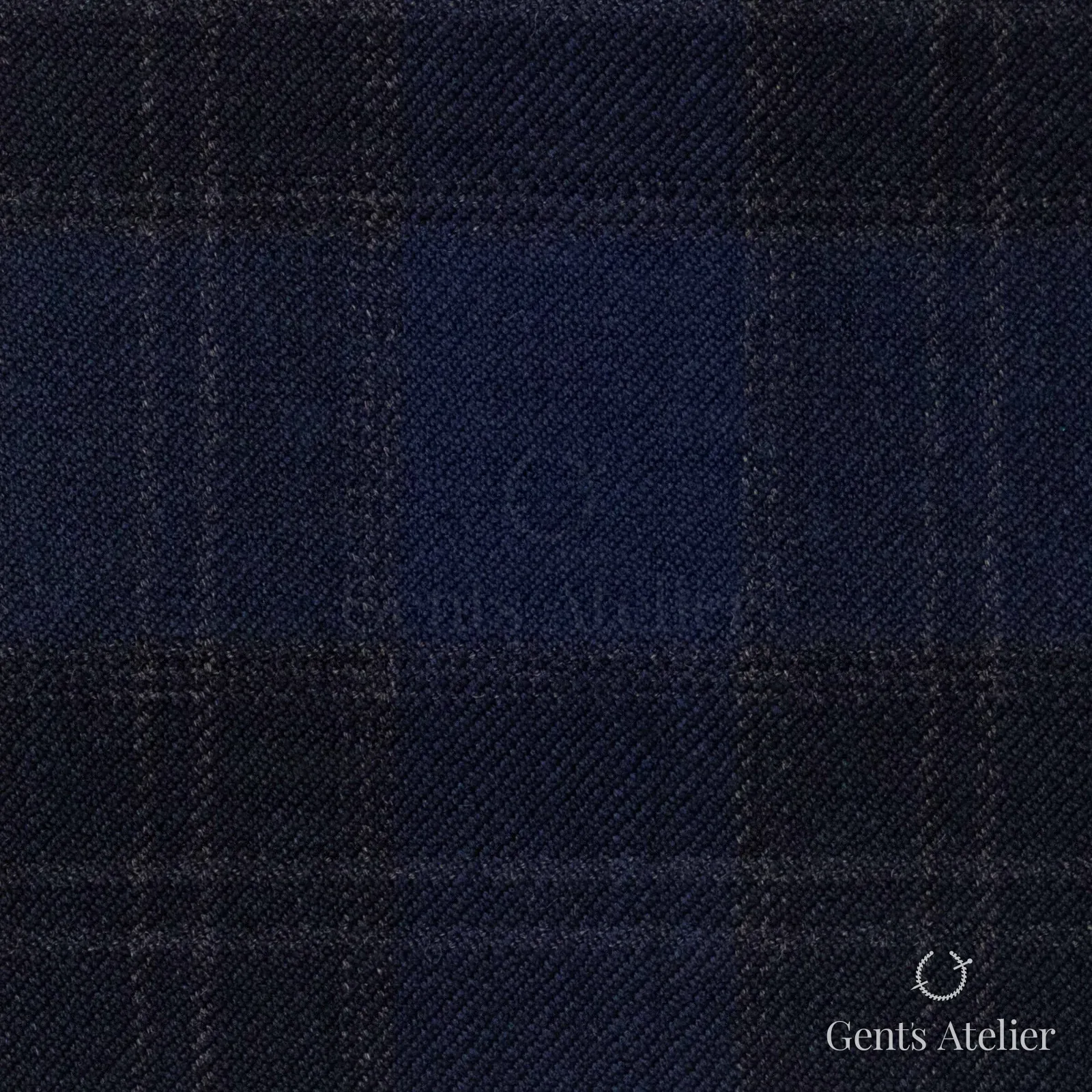 Костюмная ткань Marzoni 655 - 006 / 1200 — Синий / Серый, оконная клетка, 95% шерсть, 5% кашемир
