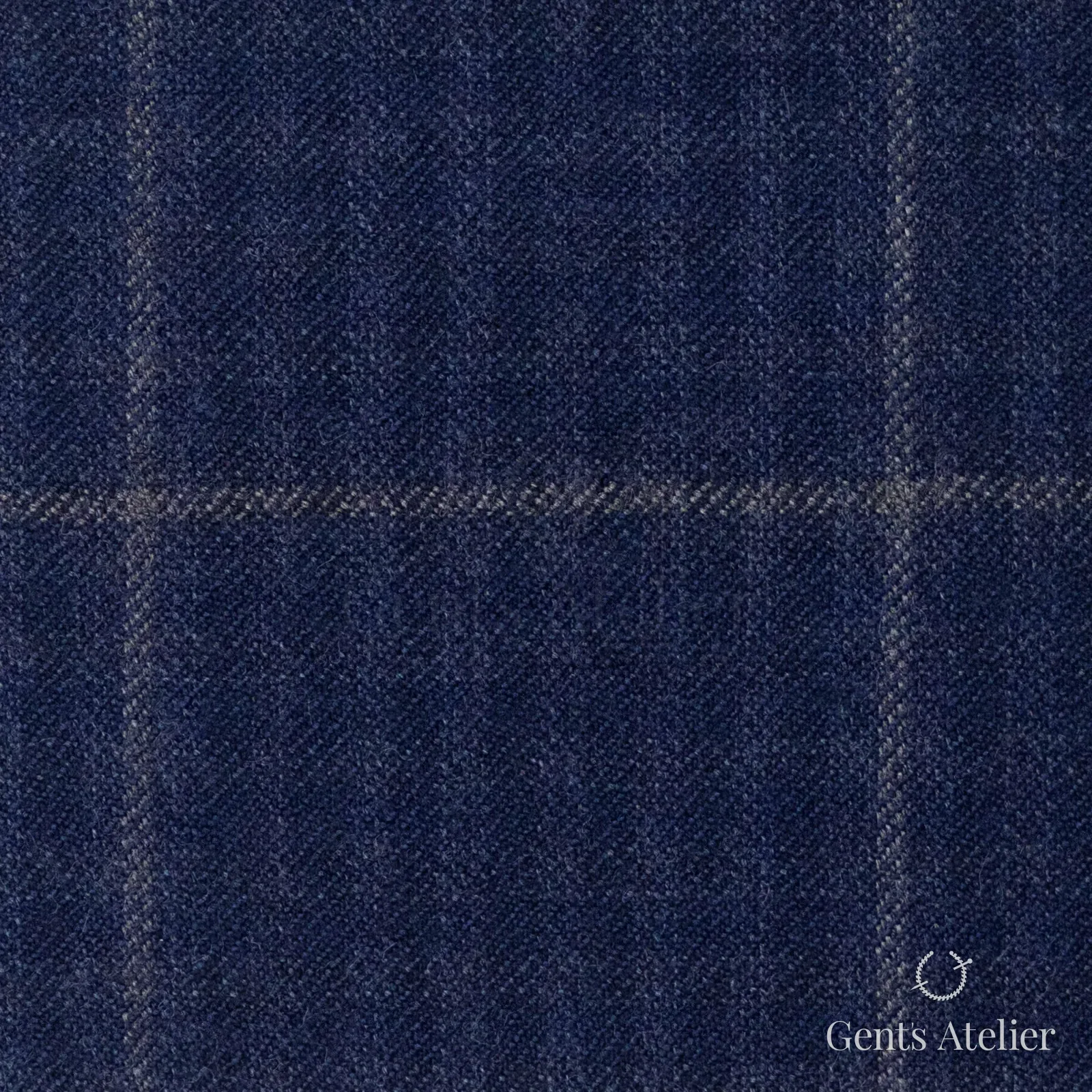 Костюмная ткань Marzoni 655 - 024 / 1200 — Синий / Серый, оконная клетка, 95% шерсть, 5% кашемир