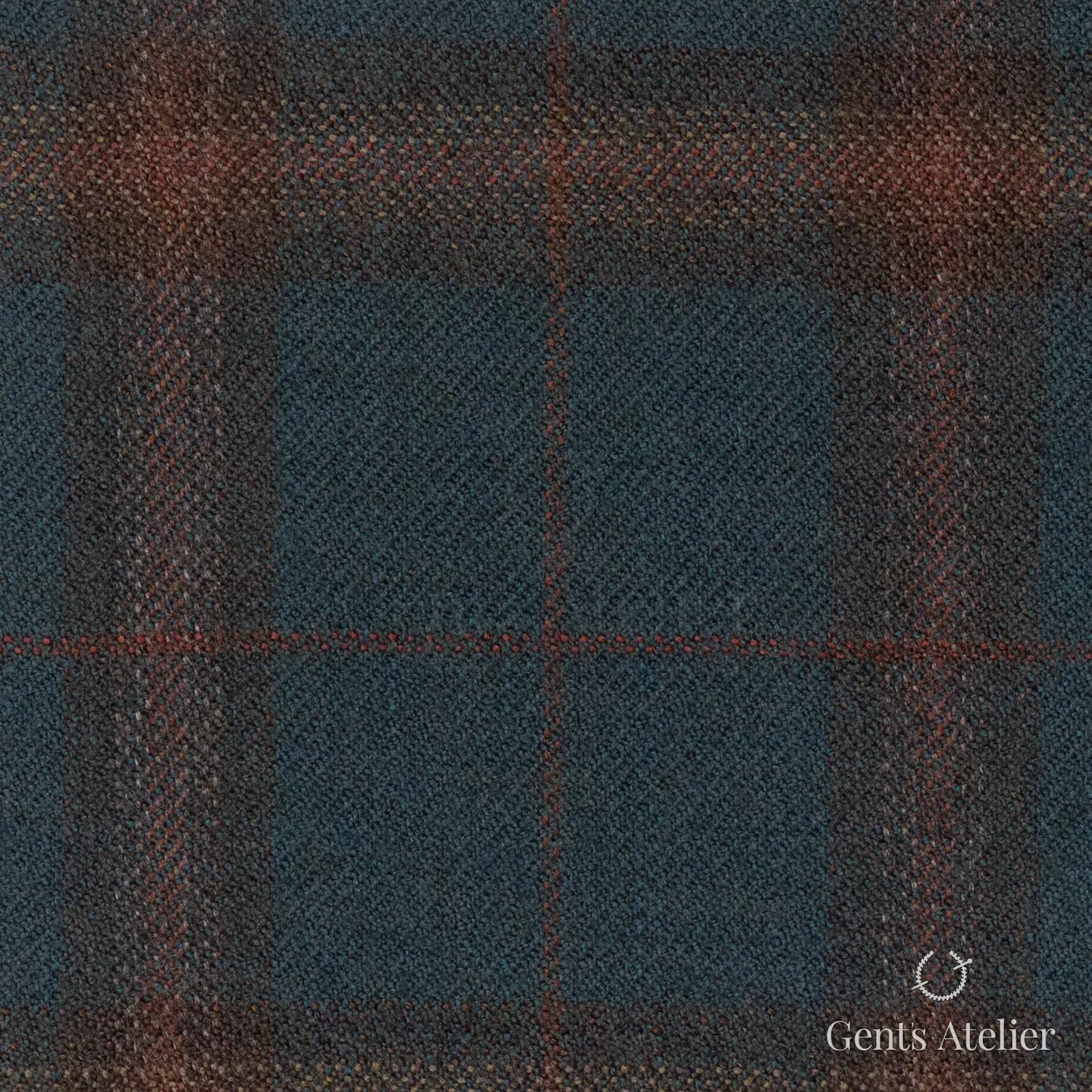 Костюмная ткань Marzoni 655 - 034 / 1200 — Зелёный / Коричневый, оконная клетка, 95% шерсть, 5% кашемир