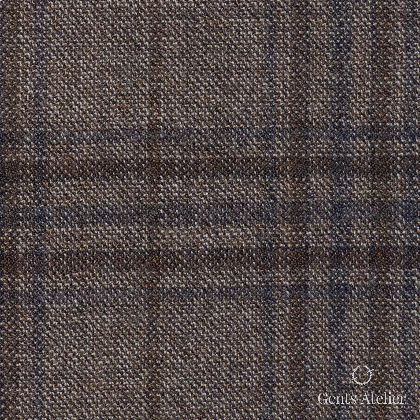 Костюмная ткань Marzoni 655 - 040 / 1200 — Тауп / Синий, клетка, 95% шерсть, 5% кашемир