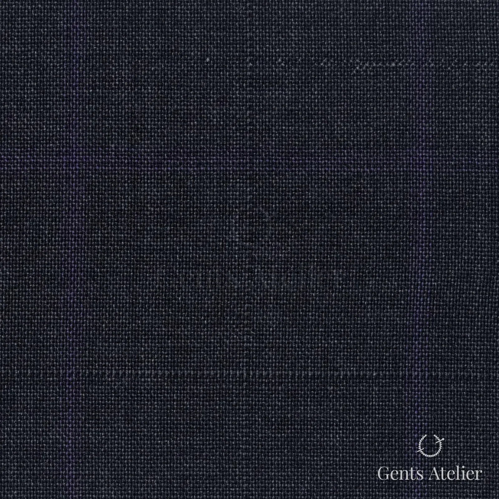 Костюмная ткань Marzoni 608 - 235 / 1500 — Антрацит / Фиолетовый, оконная клетка, 100% шерсть