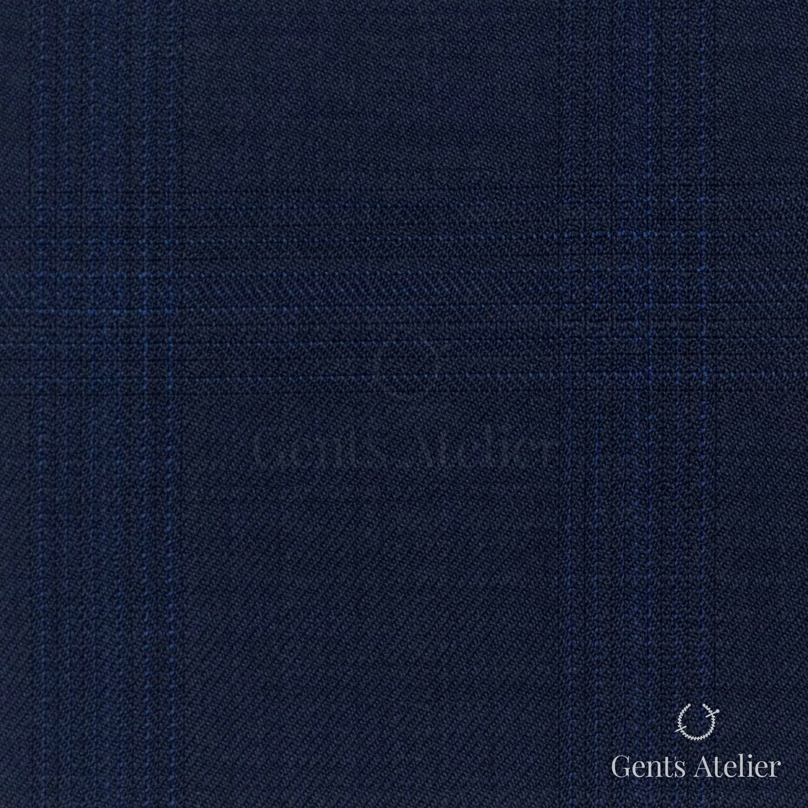 Костюмная ткань Marzoni 608 - 237 / 1500 — Тёмно-синий, оконная клетка, 100% шерсть