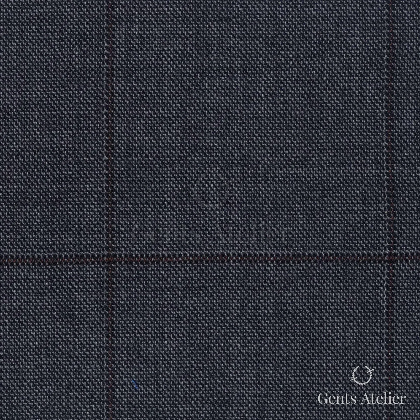 Костюмная ткань Marzoni 608 - 241 / 1500 — Антрацит, оконная клетка, 100% шерсть