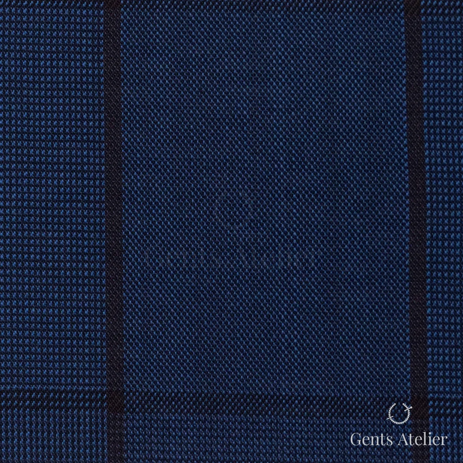 Костюмная ткань Marzoni 608 - 245 / 1500 — Синий, полоса, 100% шерсть